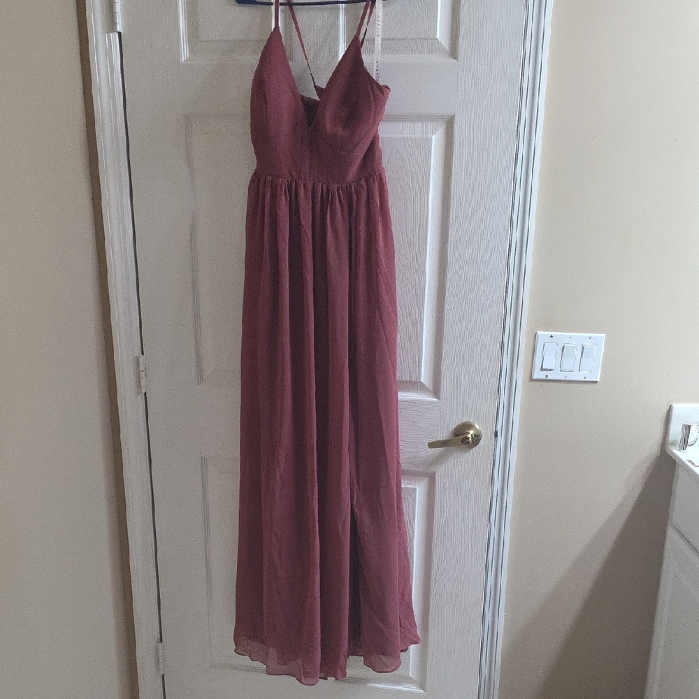 Azazie Dusty Rose Maxi Dress